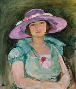 Portret Marthe Lebasque w fioletowym kapeluszu, 1925-26 autorstwa Henri Lebasque
