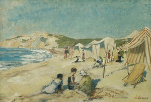 Plaża w Pointe St Gildas; Plaża w Pointe St Gildas, ok. 1920 r. autorstwa Henri Lebasque