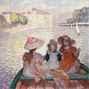 Trzy dziewczyny w łodzi autorstwa Henri Lebasque