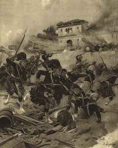 Relief Lucknow, 1858 (grawiura) autorstwa Henri Louis Dupray