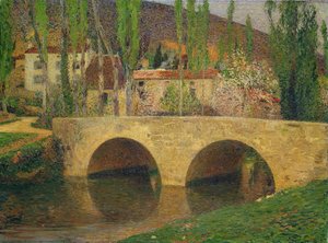Wioska przy moście autorstwa Henri Martin