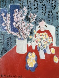 Gałęzie śliwy na zielonym tle autorstwa Henri Matisse