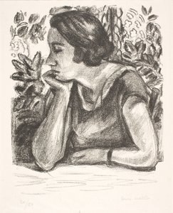 Popiersie damy z brodą opartą na prawej dłoni autorstwa Henri Matisse