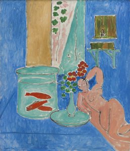 Złota rybka i rzeźba autorstwa Henri Matisse