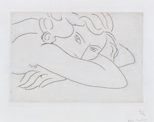 Głowa i ramiona leżącego aktu (akwaforta) autorstwa Henri Matisse