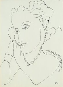 Głowa kobiety z dłońmi przy policzku autorstwa Henri Matisse