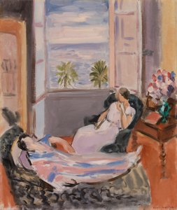 Wnętrze z dwiema postaciami, otwarte okno autorstwa Henri Matisse