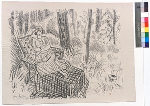 Młoda dziewczyna na szezlongu w zaroślach autorstwa Henri Matisse