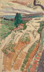 Pejzaż, St. Tropez, ok. 1904 (olej ołówkiem na panelu) autorstwa Henri Matisse