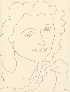 Duża głowa (Lucienne) (ołówek na papierze) autorstwa Henri Matisse