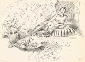 Leżąca odaliska II, ok. 1927 (pióro i tusz na papierze) autorstwa Henri Matisse