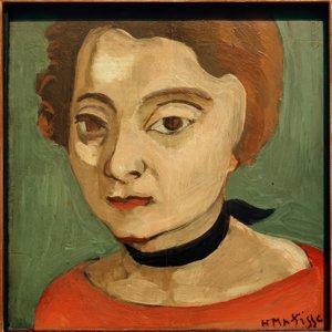 Marguerite z naszyjnikiem z czarnego aksamitu autorstwa Henri Matisse