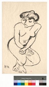 Kucający akt ze spuszczonymi oczami autorstwa Henri Matisse