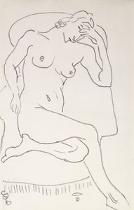 Naga kobieta w fotelu, ok. 1922-24 (ołówek na papierze) autorstwa Henri Matisse