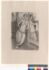 Odaliska w pasiastych spodniach, odbita w lustrze autorstwa Henri Matisse