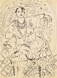 Odaliska z kwiecistym tłem autorstwa Henri Matisse