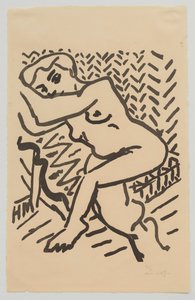 Siedzący akt [Mały jasny drzeworyt] autorstwa Henri Matisse