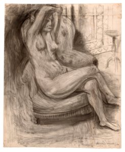 Akt siedzący z uniesionymi ramionami autorstwa Henri Matisse