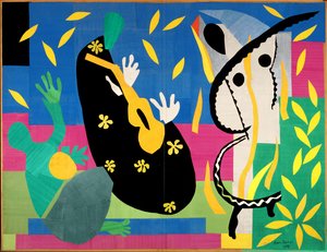 Smutek króla. 1952 (gwasz na papierze, wycięty, zamontowany na płótnie) autorstwa Henri Matisse