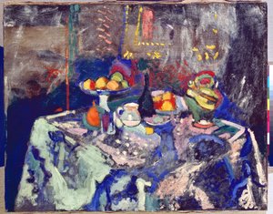 Wazon, butelka i owoce, ok. 1906 (olej na płótnie) autorstwa Henri Matisse