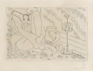 Kobieta siedząca we wnętrzu autorstwa Henri Matisse