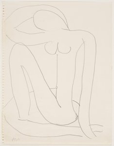 Kobieta siedząca z ręką na głowie (ołówek na papierze) autorstwa Henri Matisse