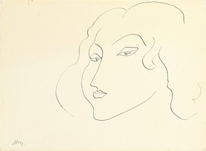 Głowa kobiety (pióro i tusz na papierze) autorstwa Henri Matisse