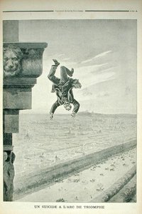 Samobójstwo pod Łukiem Triumfalnym, z Le Petit Journal, 8 maja 1898 r. autorstwa Henri Meyer