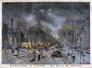 Cyklon w Paryżu, Place du Châtelet, 1896 autorstwa Henri Meyer