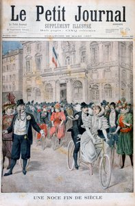 Ślub na rowerze, Francja, 1897 autorstwa Henri Meyer