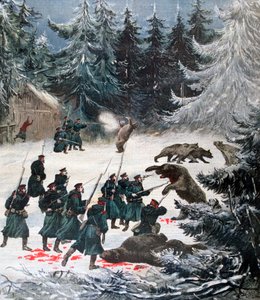 Atak niedźwiedzia, Rosja, 1892 autorstwa Henri Meyer