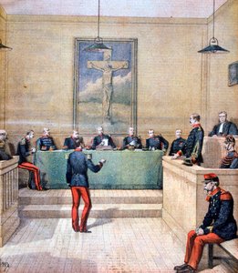 Kapitan Dreyfus przed sądem wojennym, 1894 autorstwa Henri Meyer