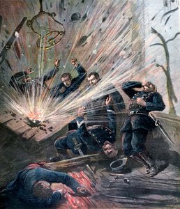 Wybuch na posterunku policji przy Rue des Bons-Enfants, Paryż, 1892 autorstwa Henri Meyer