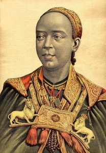 Portret cesarzowej Abisynii i Etiopii Taitou (Taytu Betul). autorstwa Henri Meyer