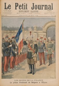 Książę Ferdynand (1861-1948) Bułgarii w Pałacu Elizejskim, ilustracja z Le Petit Journal, 10 maja 1896 (kolor grawerowany) autorstwa Henri Meyer