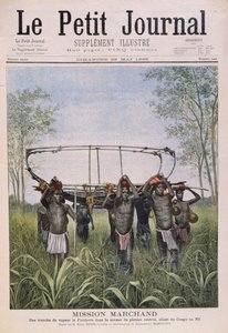 Misja Marchand podróżująca z Konga do Nilu, z Le Petit Journal, 28 maja 1899 r. autorstwa Henri Meyer