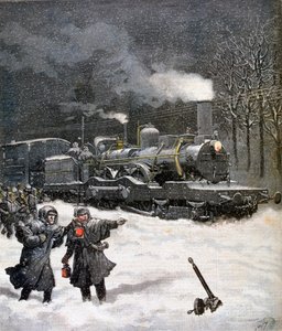 Pociąg zablokowany przez śnieg, Francja, 1892 autorstwa Henri Meyer