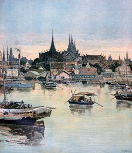 Widok na Bangkok, 1893 autorstwa Henri Meyer