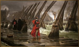 Richelieu na grobli La Rochelle, obraz Henri Motte (1846-1922)