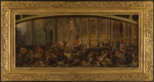 Lamartine odsuwający czerwoną flagę w Hôtel de Ville, 25 lutego
