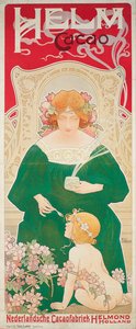 Helm Cacao - Oeuvre de Henri Privat Livemont (Privat-Livemont) (1861-1936) - 1899 - Kolorowa litografia - 154,5x66,5 - Museu Nacional d