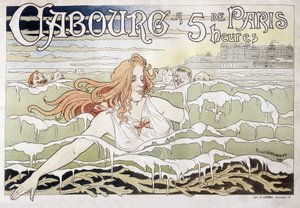 Cabourg w 5 h od Paryża - plakat reklamowy Privat Livemont autorstwa Henri Henri Antoine Théodore Livemont