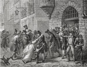 The Release of the Moderates, 1794, z „Histoire de la Revolution Francaise” Louisa Blanca (1811-82), rytowana przez Paula Jonnarda (zm. 1902) 1847-62 autorstwa Henri Renaud