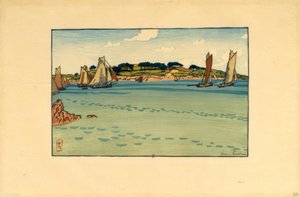 Henri Rivière, Gabares z przodu ….. autorstwa Henri Rivière