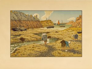 Port Loguivy podczas odpływu autorstwa Henri Rivière