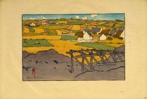 Wioska La Chapelle widziana z Tertres (Saint-Briac) autorstwa Henri Rivière