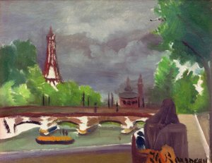Szkic, widok na Wieżę Eiffla i Trocadero autorstwa Henri Rousseau