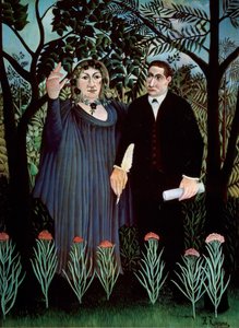 Poeta i jego muza. Portret Guillaume Apollinaire i Marie Laurencin, 1909 autorstwa Henri Rousseau