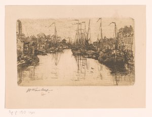 kanał miejski autorstwa Henri Wouters (signed by artist)