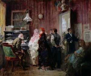 Narodziny, Ratusz XIX Okręgu, ok. 1881 r. autorstwa Henri Gervex